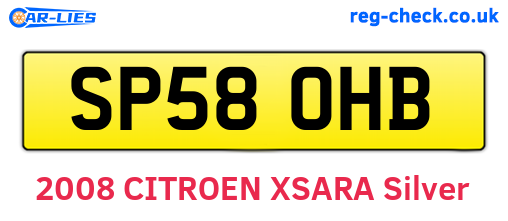 SP58OHB are the vehicle registration plates.