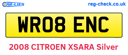 WR08ENC are the vehicle registration plates.