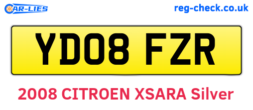 YD08FZR are the vehicle registration plates.