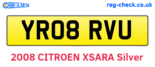 YR08RVU are the vehicle registration plates.