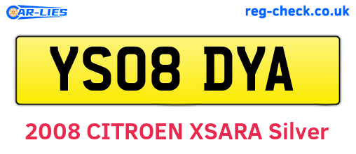 YS08DYA are the vehicle registration plates.