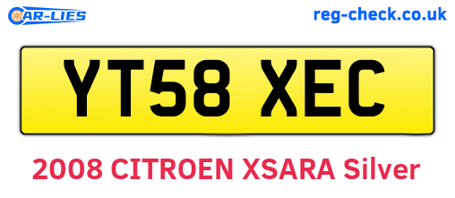 YT58XEC are the vehicle registration plates.
