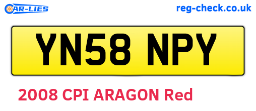 YN58NPY are the vehicle registration plates.