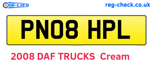 PN08HPL are the vehicle registration plates.