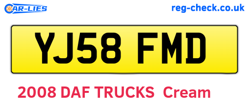 YJ58FMD are the vehicle registration plates.