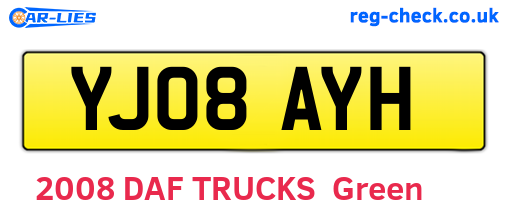 YJ08AYH are the vehicle registration plates.