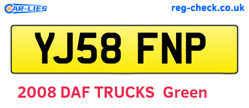 YJ58FNP are the vehicle registration plates.
