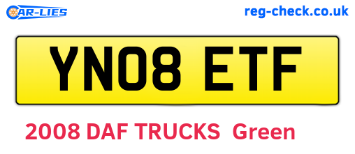 YN08ETF are the vehicle registration plates.