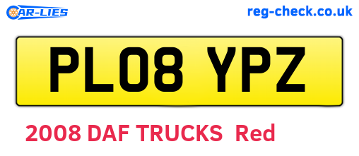 PL08YPZ are the vehicle registration plates.