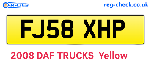 FJ58XHP are the vehicle registration plates.