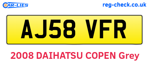 AJ58VFR are the vehicle registration plates.
