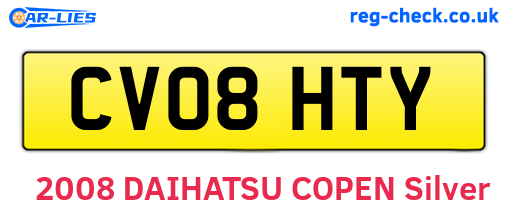 CV08HTY are the vehicle registration plates.