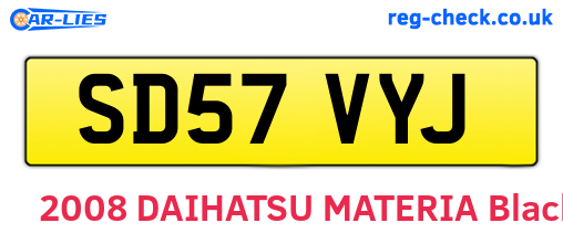 SD57VYJ are the vehicle registration plates.