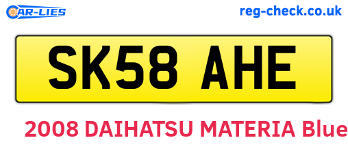 SK58AHE are the vehicle registration plates.
