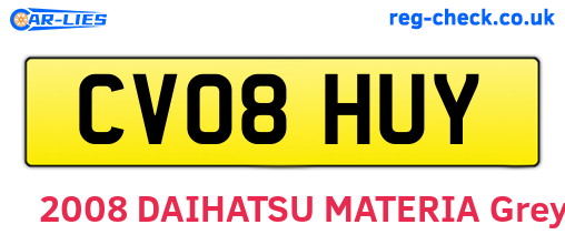 CV08HUY are the vehicle registration plates.