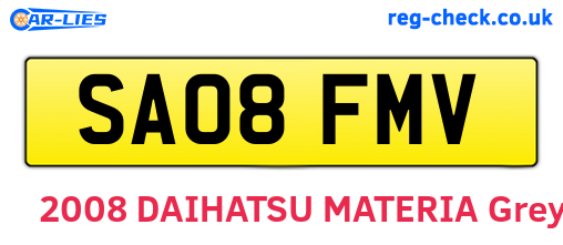 SA08FMV are the vehicle registration plates.