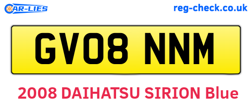 GV08NNM are the vehicle registration plates.