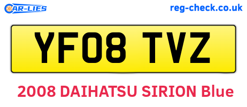 YF08TVZ are the vehicle registration plates.
