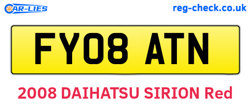 FY08ATN are the vehicle registration plates.