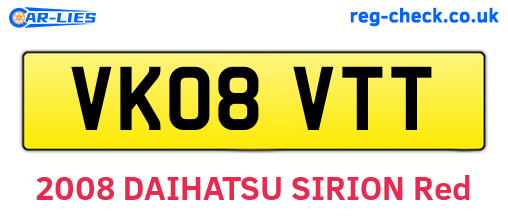 VK08VTT are the vehicle registration plates.