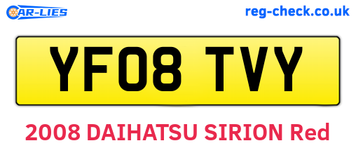 YF08TVY are the vehicle registration plates.