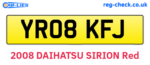 YR08KFJ are the vehicle registration plates.