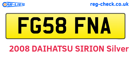 FG58FNA are the vehicle registration plates.