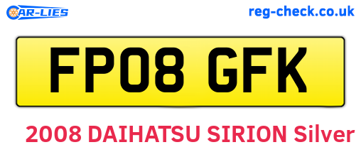 FP08GFK are the vehicle registration plates.