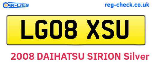 LG08XSU are the vehicle registration plates.