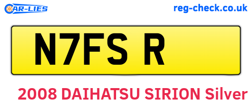 N7FSR are the vehicle registration plates.