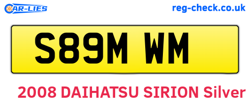 S89MWM are the vehicle registration plates.