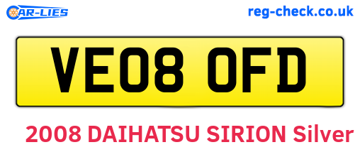 VE08OFD are the vehicle registration plates.