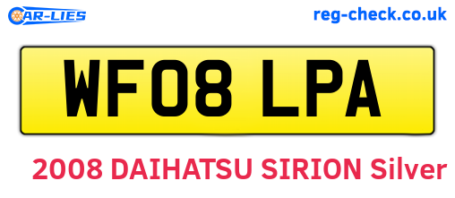 WF08LPA are the vehicle registration plates.