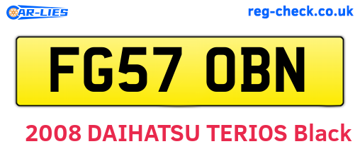 FG57OBN are the vehicle registration plates.