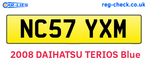 NC57YXM are the vehicle registration plates.