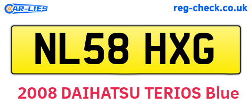 NL58HXG are the vehicle registration plates.