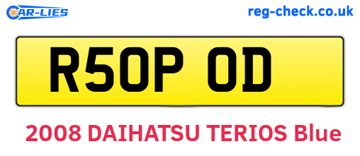 R50POD are the vehicle registration plates.