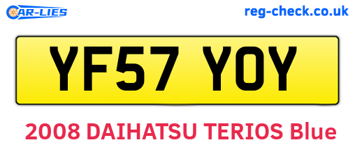 YF57YOY are the vehicle registration plates.