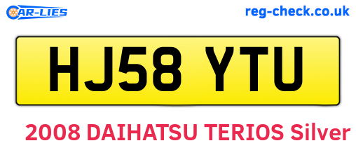 HJ58YTU are the vehicle registration plates.
