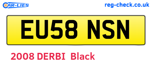 EU58NSN are the vehicle registration plates.