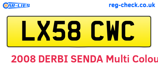 LX58CWC are the vehicle registration plates.