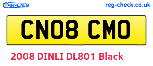 CN08CMO are the vehicle registration plates.