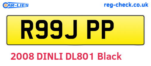 R99JPP are the vehicle registration plates.