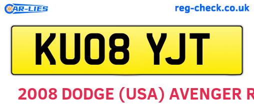 KU08YJT are the vehicle registration plates.