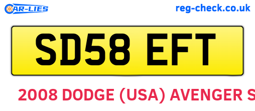 SD58EFT are the vehicle registration plates.
