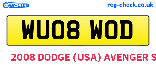 WU08WOD are the vehicle registration plates.