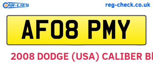 AF08PMY are the vehicle registration plates.