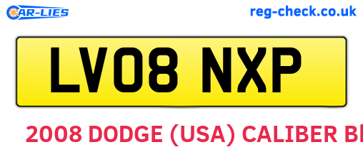 LV08NXP are the vehicle registration plates.