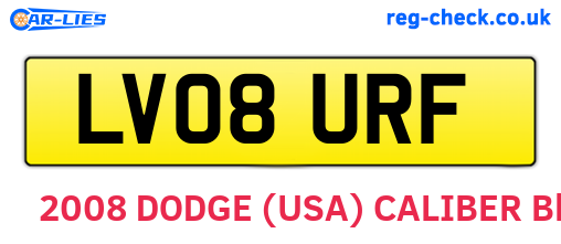 LV08URF are the vehicle registration plates.