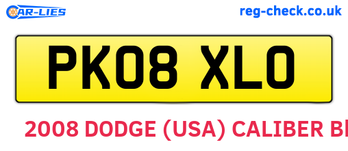 PK08XLO are the vehicle registration plates.